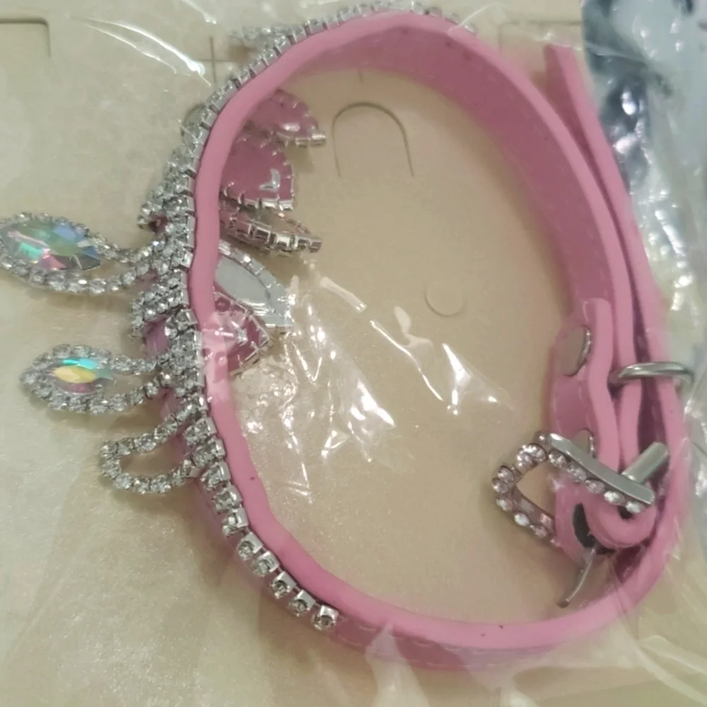Pink Rhinestone Pet Collar
